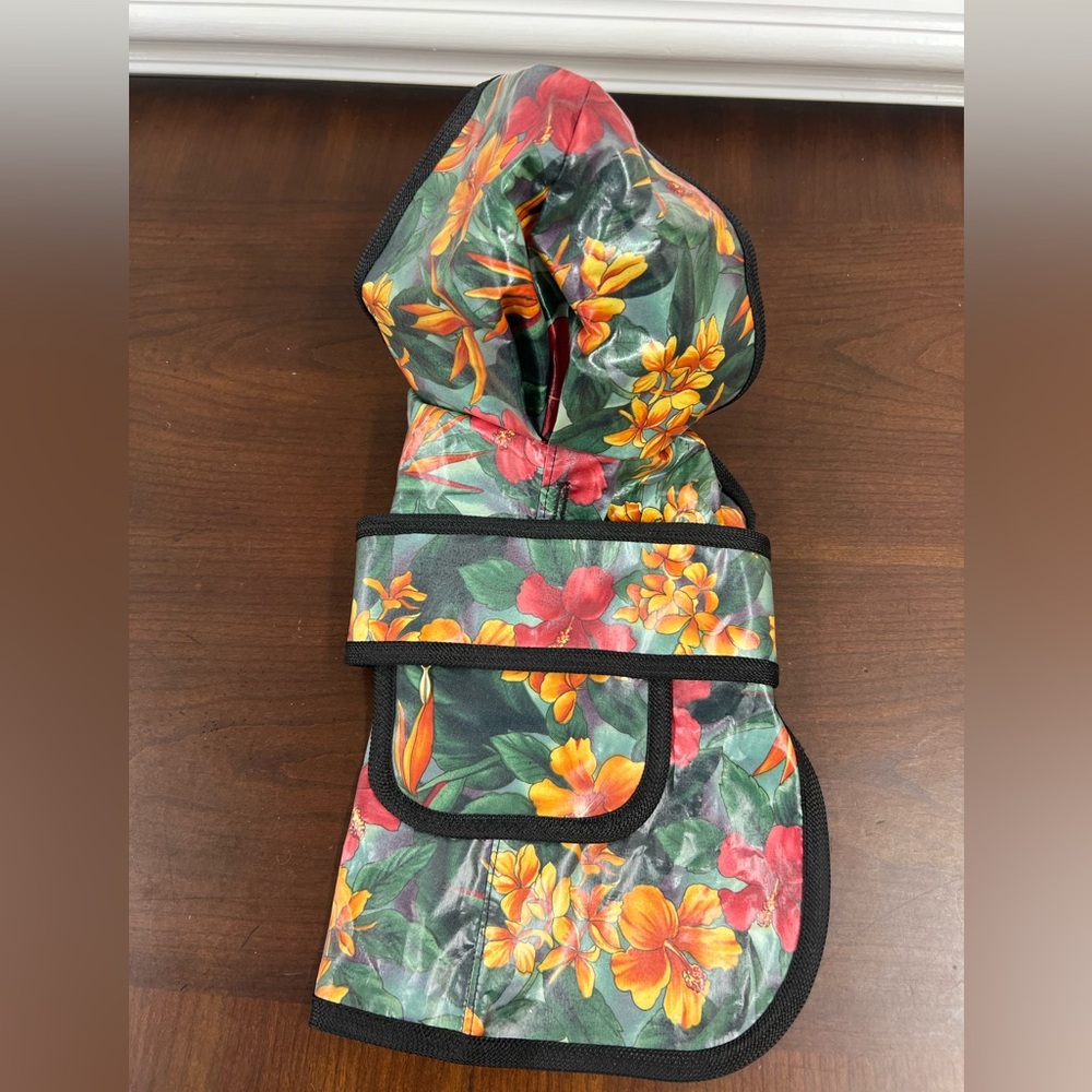 Wraprascal Floral Dog Raincoat Size Petite 10 inches